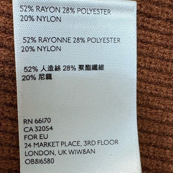 Free People Softly Structured Cowl Neck Terracotta Brown Relaxed Fit Sweater XS - Picture 10 of 10